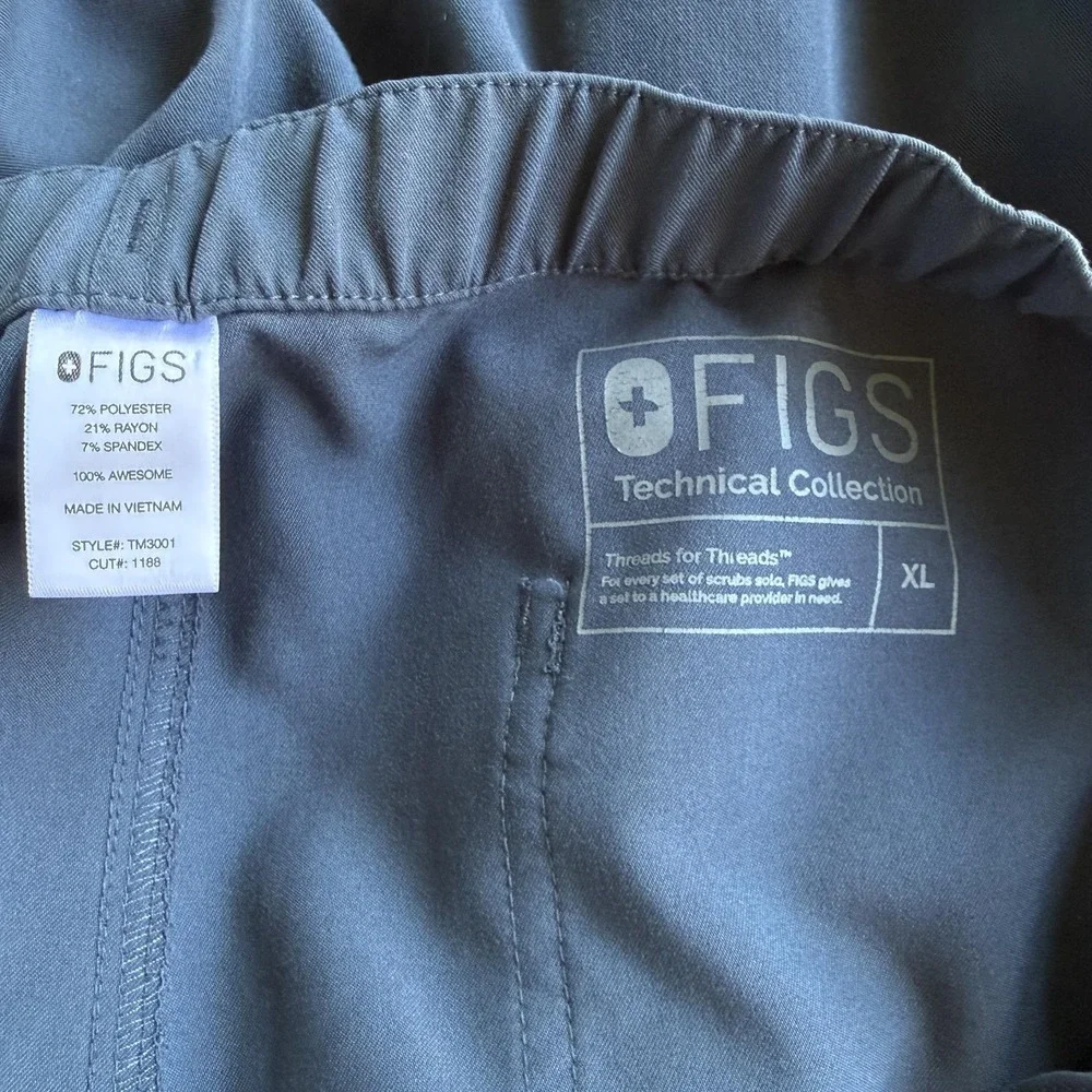 FIGS Technical Collection Pants Mens XL Blue Jogger Scrub Cargo Pockets TM3001